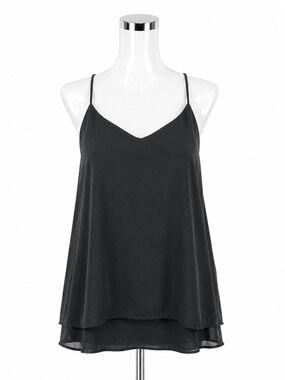 Bar III Black V-Neck Spaghetti Strap Cami Top Size Medium